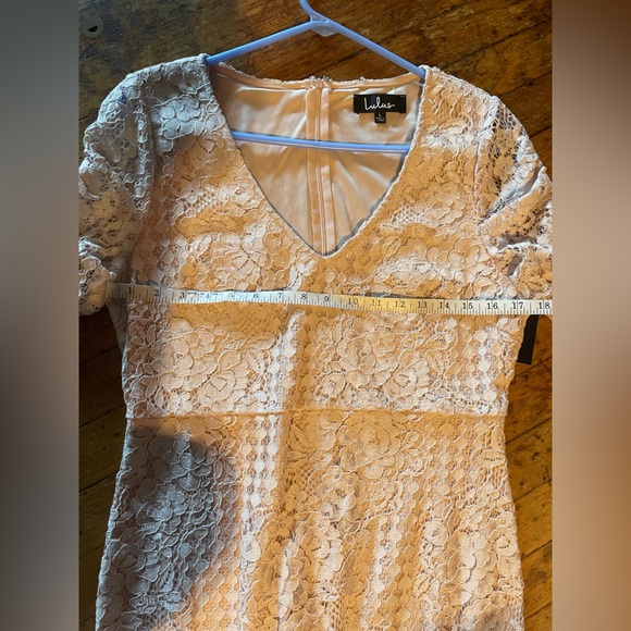 NWT Lulus Tatianna Blush Pink Lace Short Sleeve Mini Dress wedding guest girly - Picture 10 of 12